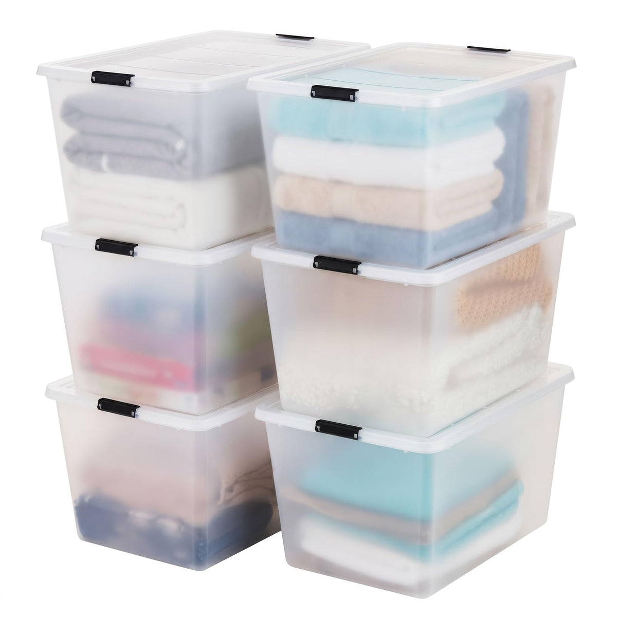 IRIS USA 6-Pack 32.5 Quart Clip Box with Latching Lid