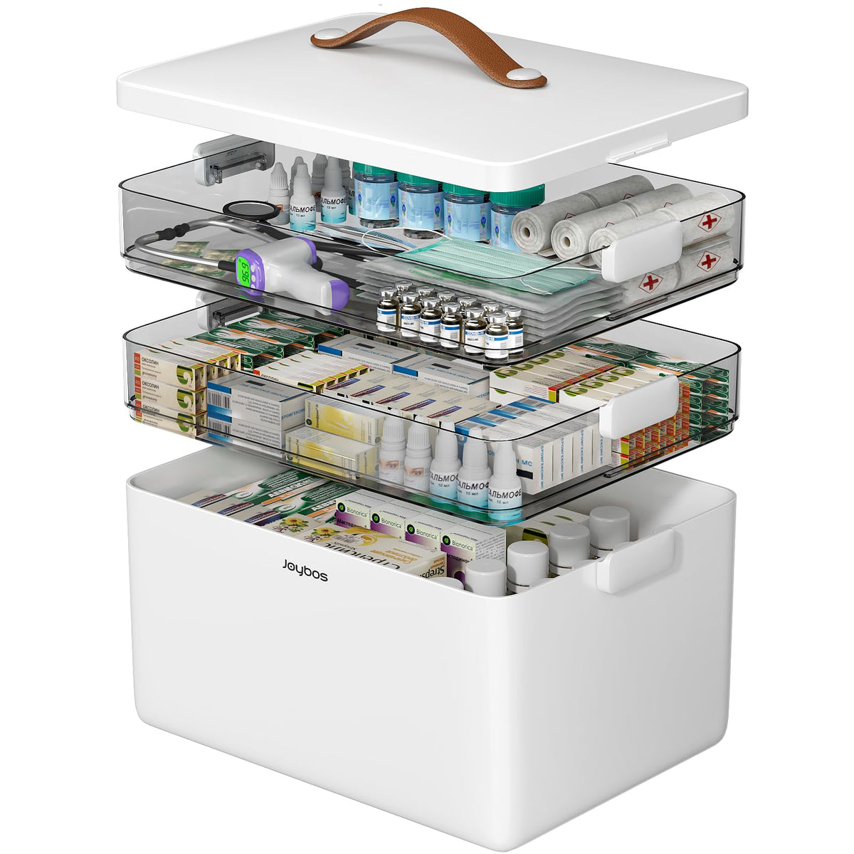 CTIME 3-Tier Medicine Organizer - Portable Medicine Cabinet with Handle