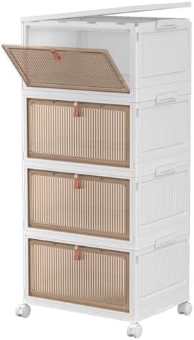 CTSNSLH 4 Tier Plastic Storage Bins with Lid 23QT - Stackable Storage Bins