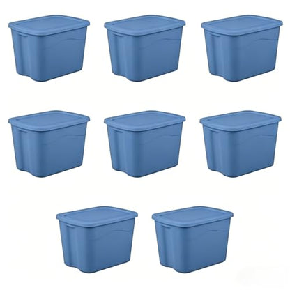 6 Pack 27 Gallon Heavy Duty Storage Bins with Snap Lids, Durable Plastic Storage Totes with Stackable Black Containers & Yellow Latching Covers for Home Garage Moving Organization