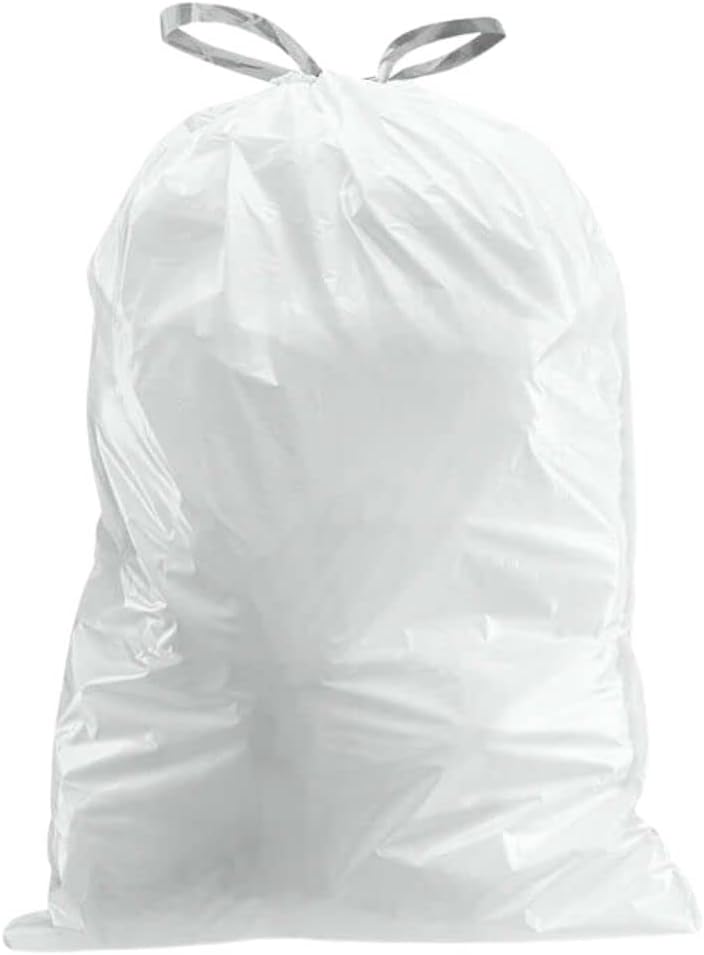 Plasticplace Custom Fit Trash Bags Compatible w Simplehuman Code H Drawstring Bags 8-9 Gallon Tear-Resistant Liner 200 Count Heavy-Duty Waste Disposal