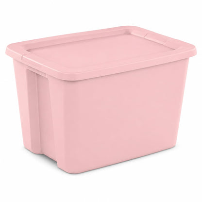 6 Pack 27 Gallon Heavy Duty Storage Bins with Snap Lids, Durable Plastic Storage Totes with Stackable Black Containers & Yellow Latching Covers for Home Garage Moving Organization