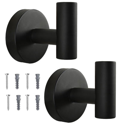Vuzvuv Brushed Nickel Self Adhesive Stainless Steel Towel Hooks (2-Pack)
