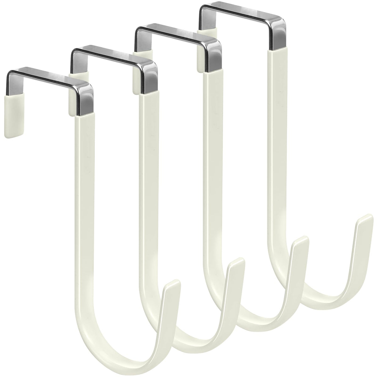 FYY Over the Door Hooks, Double-Hanger 2 Pack, Fits Doors 1 3/8" White