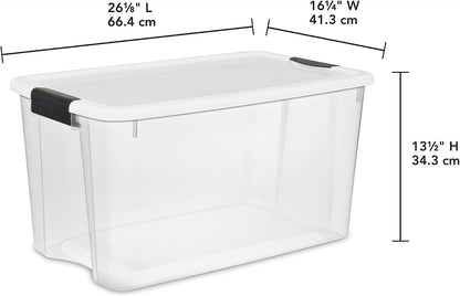 Sterilite Ultra Latch Box with Lids for Home and Office, 70 Quart, 12-Pack