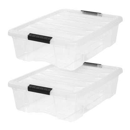 IRIS USA 4-Pack 72 Quart Storage Bins with Lids, Clear