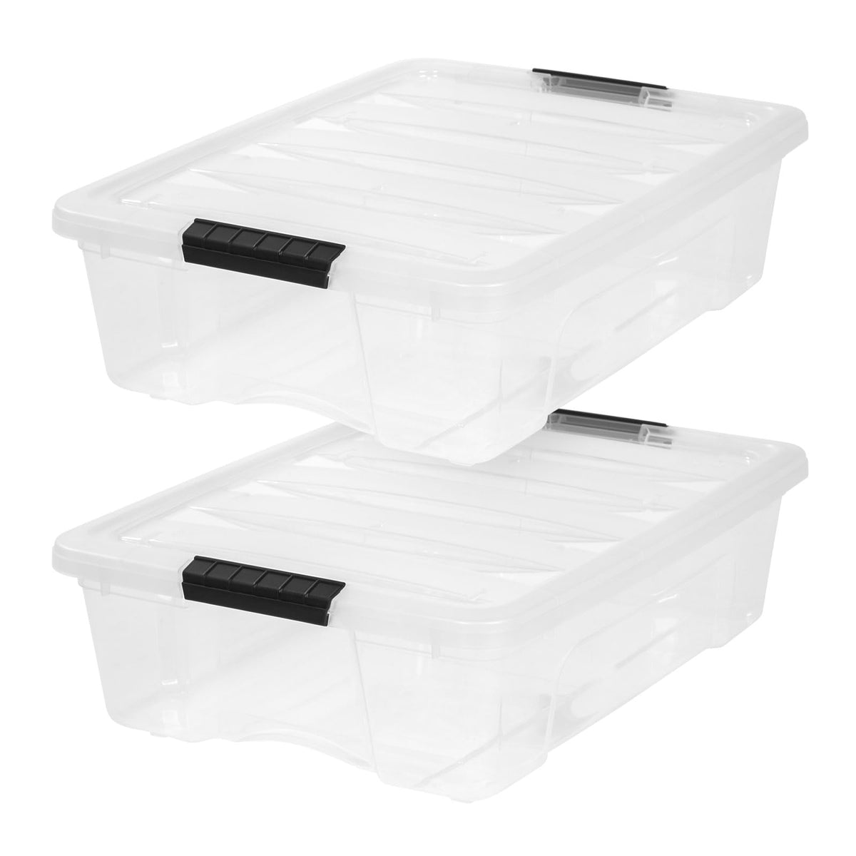 IRIS USA 4-Pack 32 Quart Storage Bins with Lids, Clear