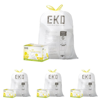 EKO 20 Gallon Extra-Strong XL Tall Kitchen Trash Bags, Code G, 110 ct