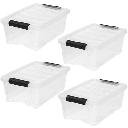 IRIS USA 4-Pack 72 Quart Storage Bins with Lids, Clear