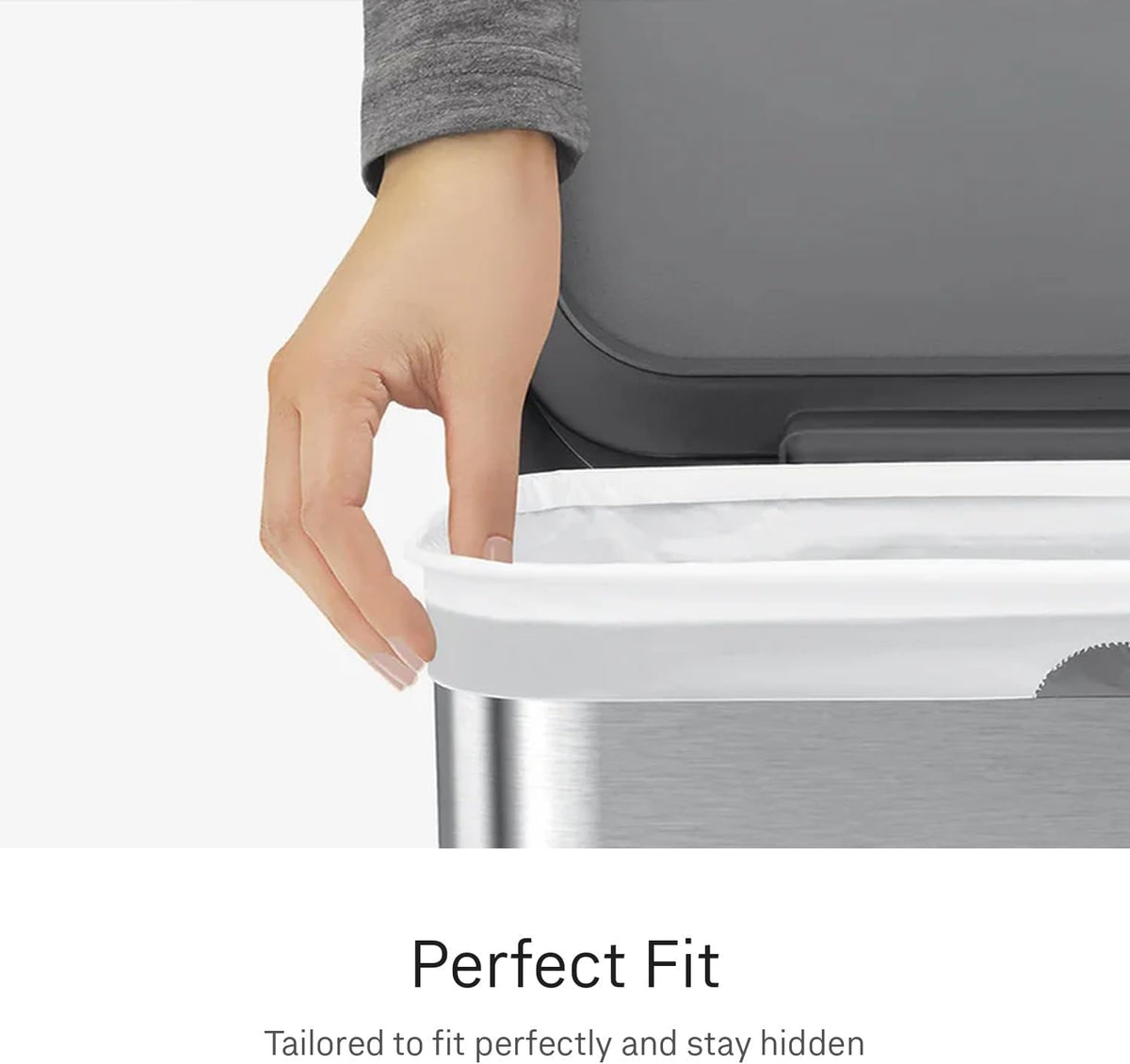 simplehuman Code J 100 Count Custom Fit Liners, Drawstring Kitchen Trash Bags, One-by-One Mess-Free Dispense, Extra Thick & Double Seamed, 50% PCR Plastic, 38-45 Liter / 10-12 Gallon, White