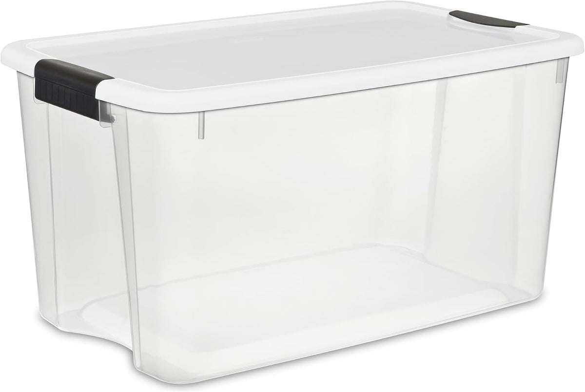 Sterilite Ultra Latch Box with Lids for Home and Office, 70 Quart, 12-Pack