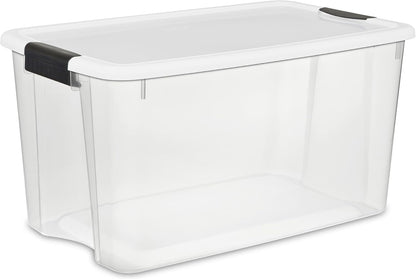 Sterilite Ultra Latch Box with Lids for Home and Office, 70 Quart, 12-Pack
