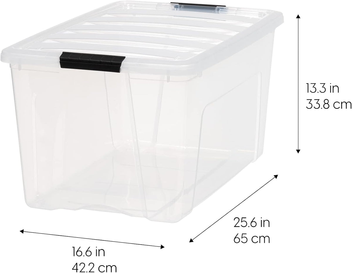IRIS USA 4-Pack 72 Quart Storage Bins with Lids, Clear