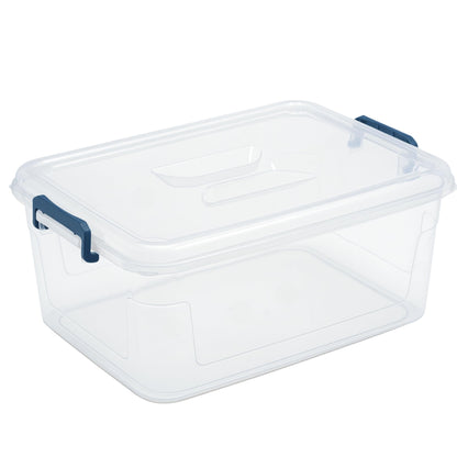 Plastic Storage Bins with Lids, Clear Stackable Storage Containers - 21 Qt