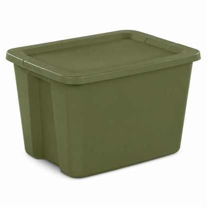 6 Pack 27 Gallon Heavy Duty Storage Bins with Snap Lids, Durable Plastic Storage Totes with Stackable Black Containers & Yellow Latching Covers for Home Garage Moving Organization