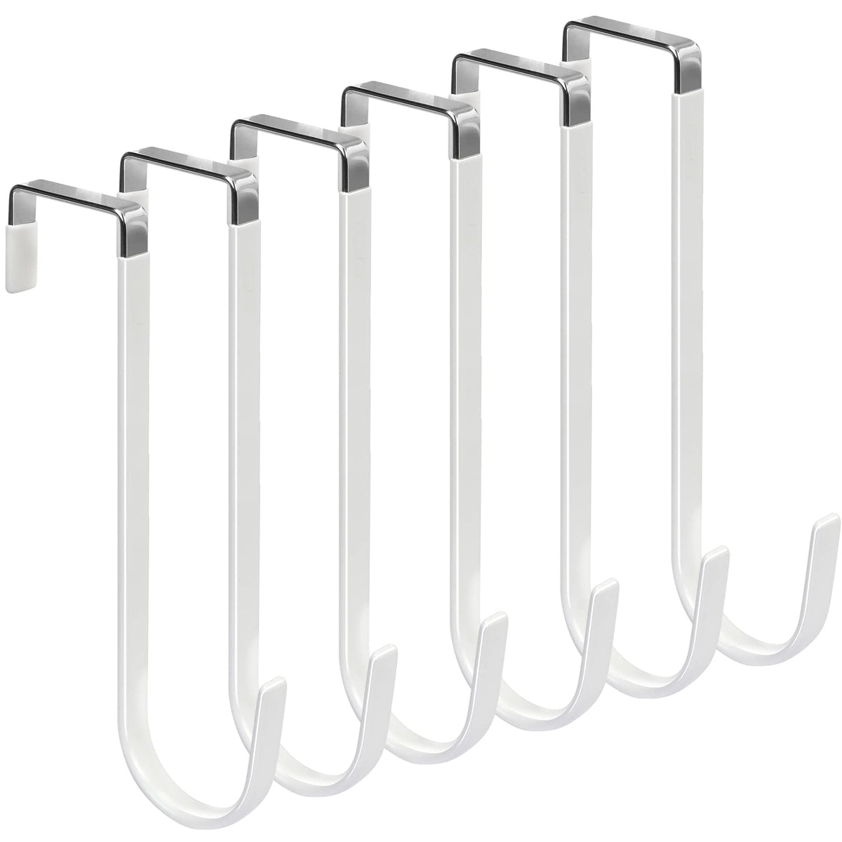 FYY Over the Door Hooks, Double-Hanger 2 Pack, Fits Doors 1 3/8" White
