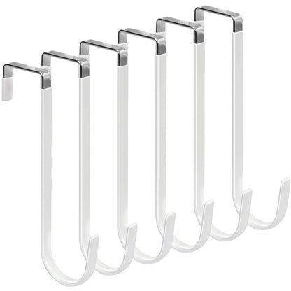 FYY Over the Door Hooks, Double-Hanger 2 Pack, Fits Doors 1 3/8" White