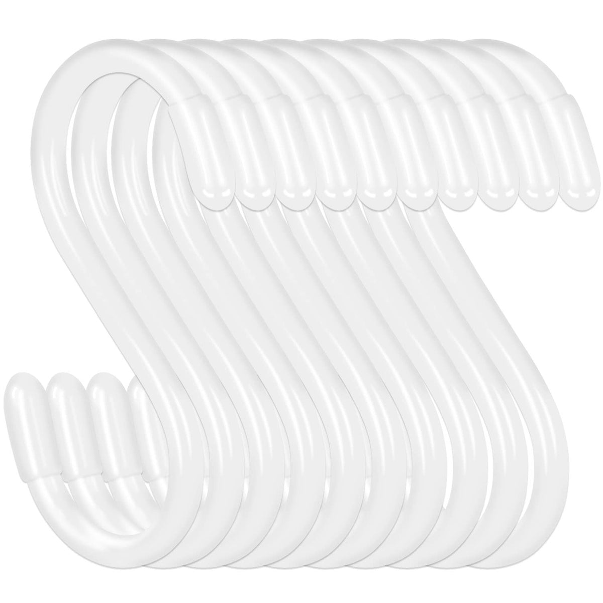 3 Inch Vinyl Coated S Hook,S Hooks for Hanging Plants ,10 Pack Non Slip Heavy Duty S Hooks ,Small Rubber Coated Steel Metal Black Closet S Hook for Hanging Jeans Plants Jewelry Pot Pan Cups Towels