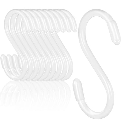 3 Inch Vinyl Coated S Hook,S Hooks for Hanging Plants ,10 Pack Non Slip Heavy Duty S Hooks ,Small Rubber Coated Steel Metal Black Closet S Hook for Hanging Jeans Plants Jewelry Pot Pan Cups Towels
