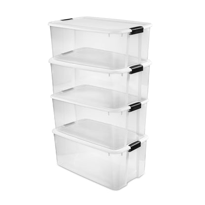 Sterilite Ultra Latch Box with Lids for Home and Office, 116 Quart, 4-Pack