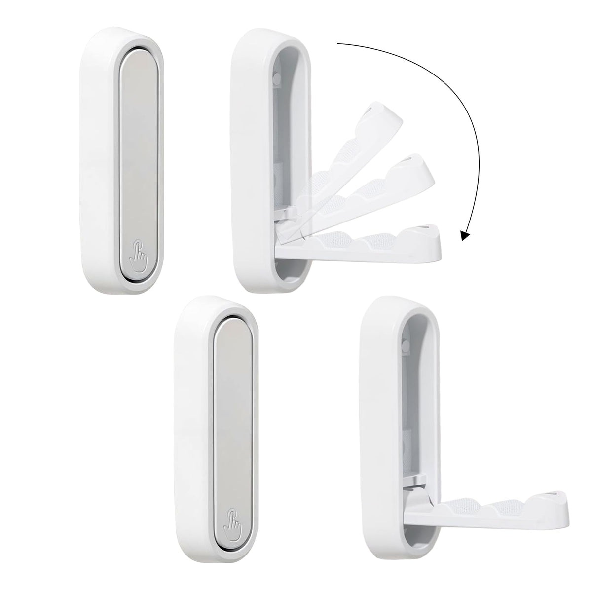Dntorx Folding Coat Hooks, 2 Pcs Foldable Gold Wall Hooks Heavy Duty Foldable Hook Bathroom Towel Hooks Robe Hooks Wall Mounted for Hanging Coat Towels Clothes Hat Bags Keys