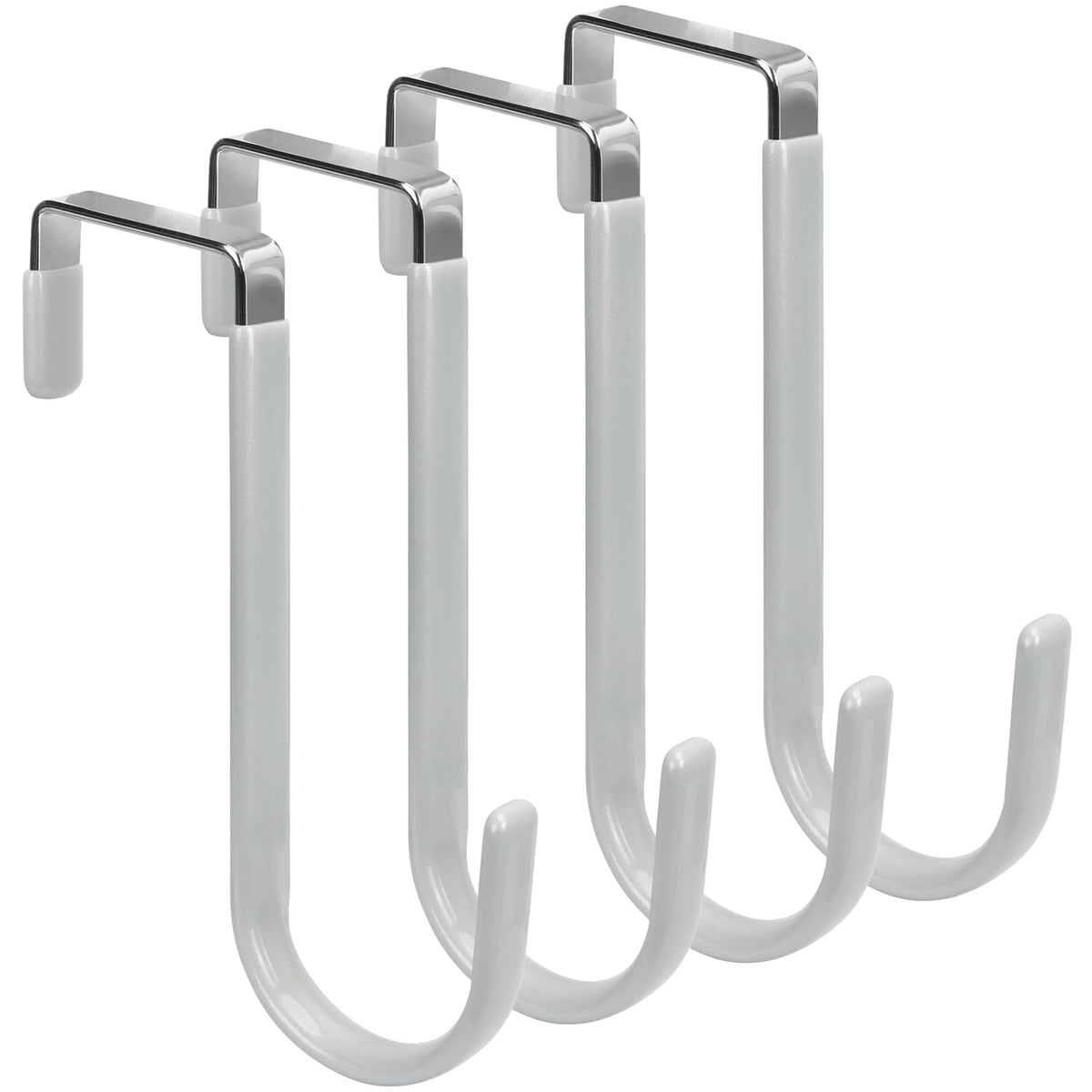FYY Over the Door Hooks, Double-Hanger 2 Pack, Fits Doors 1 3/8" White