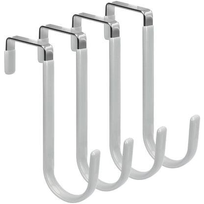 FYY Over the Door Hooks, Double-Hanger 2 Pack, Fits Doors 1 3/8" White