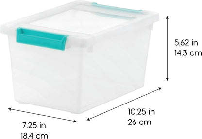 IRIS USA Storage Bins with Lids |Made in USA| 4 Qt - (6-Pack) - Clear