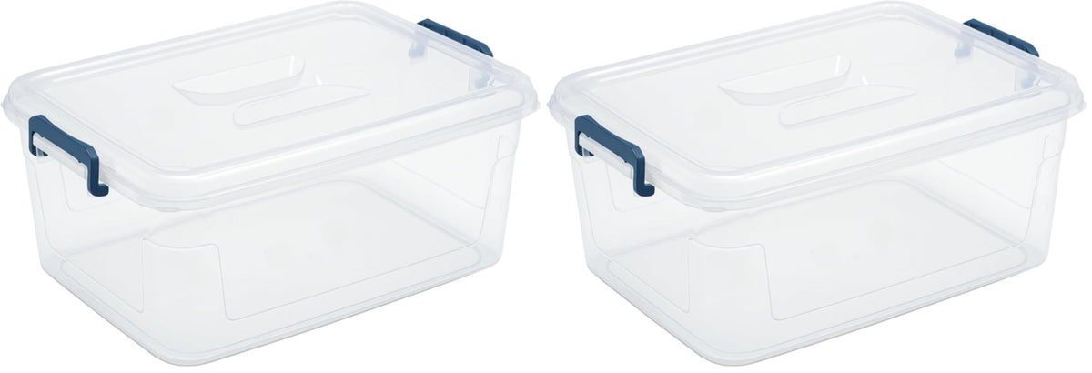 Plastic Storage Bins with Lids, Clear Stackable Storage Containers - 21 Qt