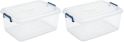 Plastic Storage Bins with Lids, Clear Stackable Storage Containers - 21 Qt