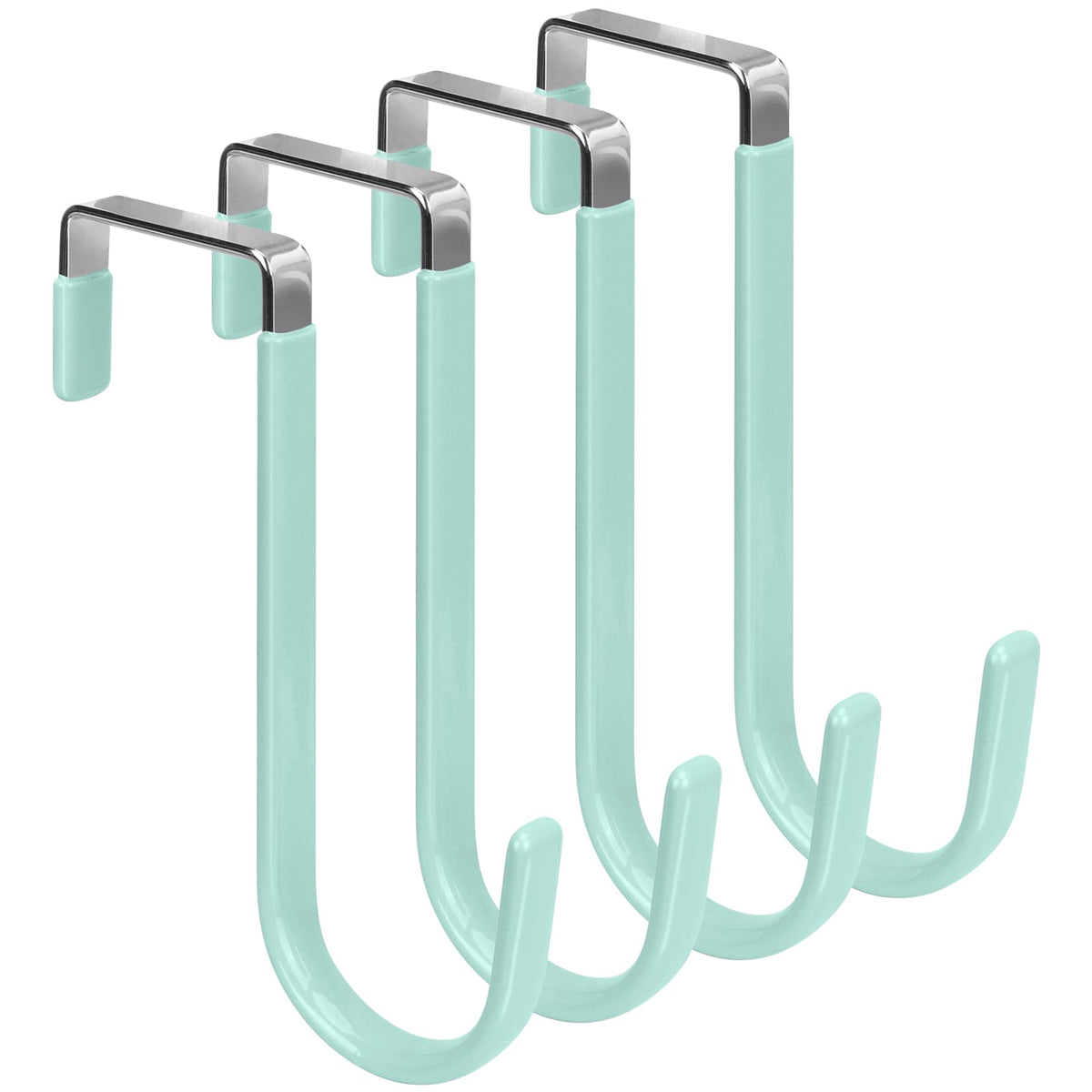 FYY Over the Door Hooks, Double-Hanger 2 Pack, Fits Doors 1 3/8" White