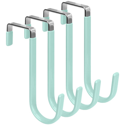 FYY Over the Door Hooks, Double-Hanger 2 Pack, Fits Doors 1 3/8" White