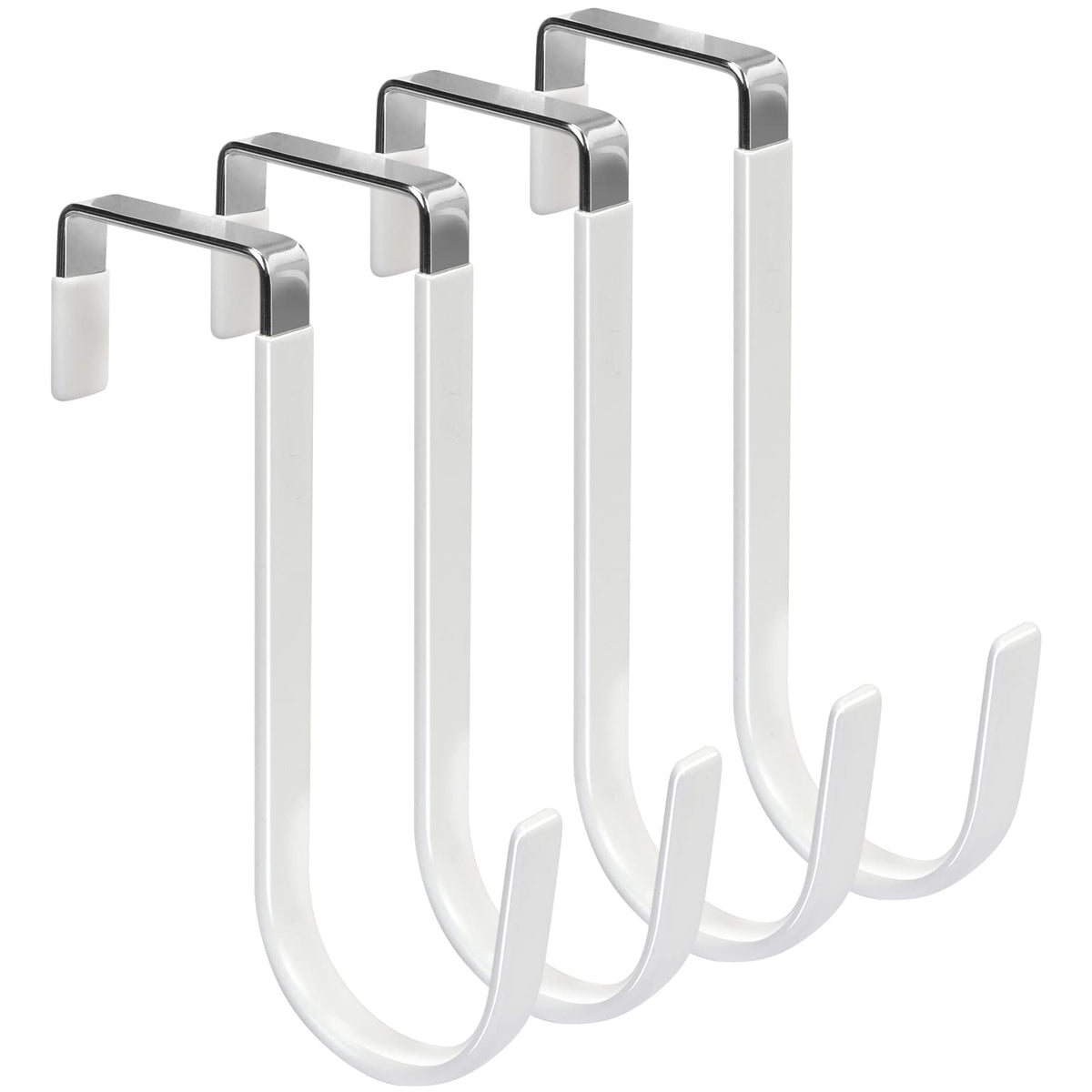FYY Over the Door Hooks, Double-Hanger 2 Pack, Fits Doors 1 3/8" White