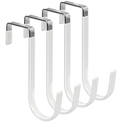 FYY Over the Door Hooks, Double-Hanger 2 Pack, Fits Doors 1 3/8" White