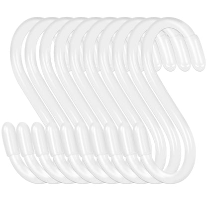 3 Inch Vinyl Coated S Hook,S Hooks for Hanging Plants ,10 Pack Non Slip Heavy Duty S Hooks ,Small Rubber Coated Steel Metal Black Closet S Hook for Hanging Jeans Plants Jewelry Pot Pan Cups Towels