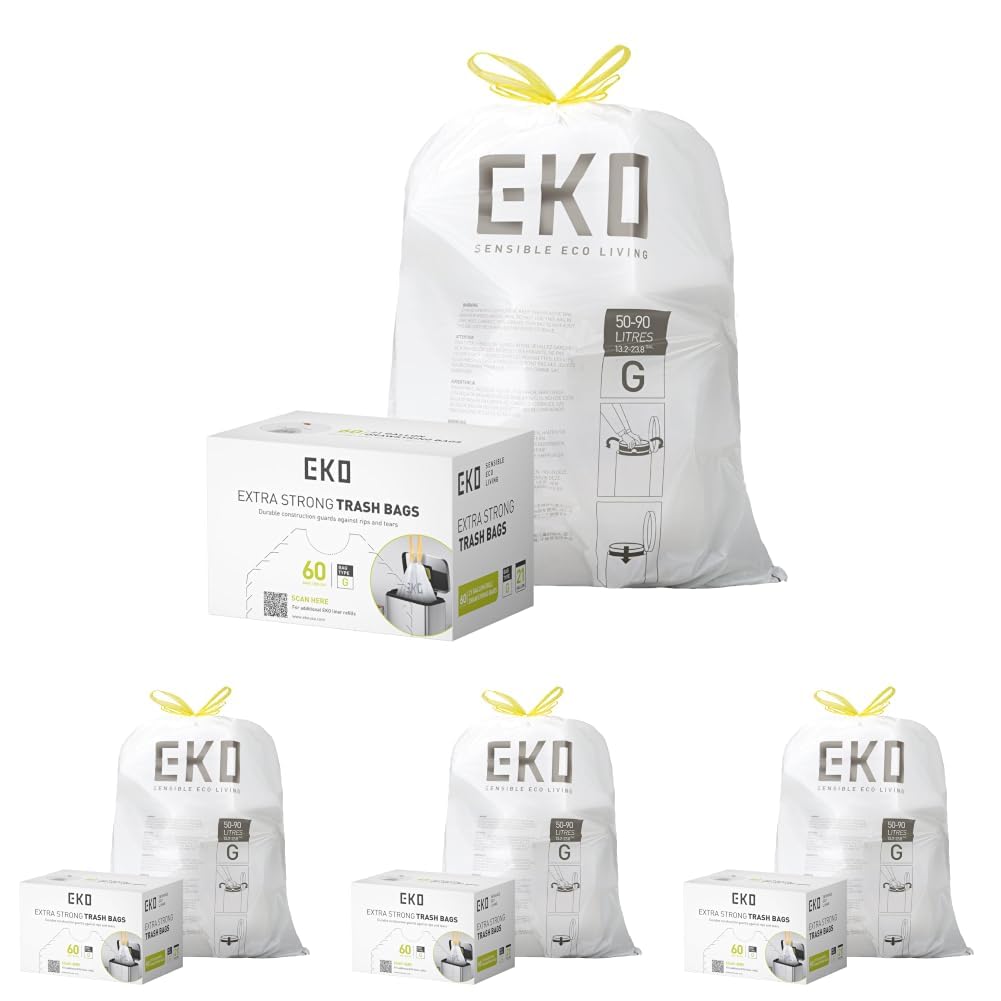 EKO 20 Gallon Extra-Strong XL Tall Kitchen Trash Bags, Code G, 110 ct