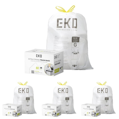 EKO 20 Gallon Extra-Strong XL Tall Kitchen Trash Bags, Code G, 110 ct