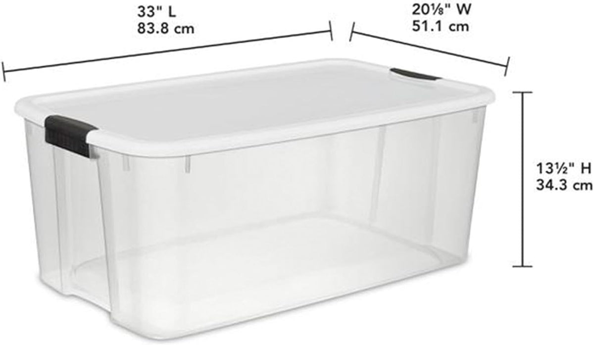 Sterilite Ultra Latch Box with Lids for Home and Office, 116 Quart, 4-Pack