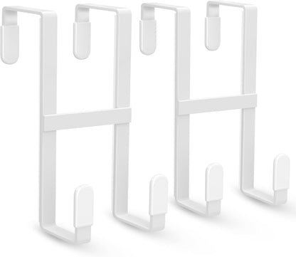 FYY Over The Door Hooks, 2 Packs Double Sided-Hanger Fits Door 1-7/8"White