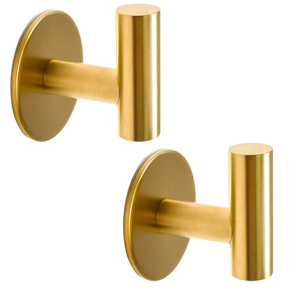 Vuzvuv Brushed Nickel Self Adhesive Stainless Steel Towel Hooks (2-Pack)