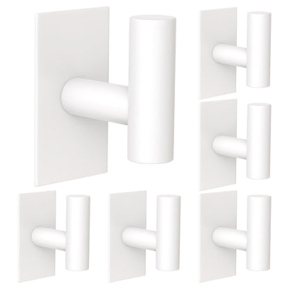 VAEHOLD Wall Towel Hooks, Heavy Duty Sticky Holder Waterproof Towel Hooks for Hanging Coat, Clothes, Closet Hook Wall Mount for Kitchen (Silver, 2 Pack)