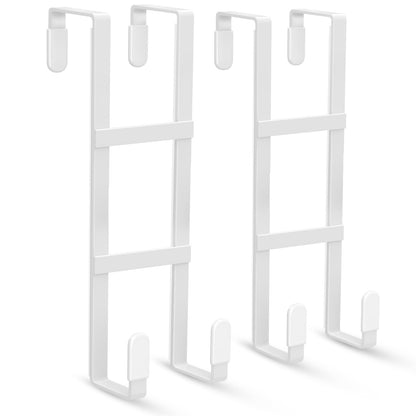 FYY Over The Door Hooks, 2 Packs Double Sided-Hanger Fits Door 1-7/8"White