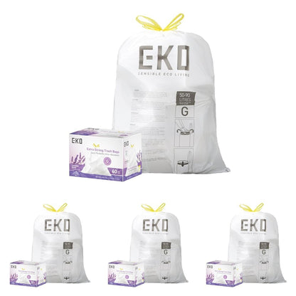 EKO 20 Gallon Extra-Strong XL Tall Kitchen Trash Bags, Code G, 110 ct