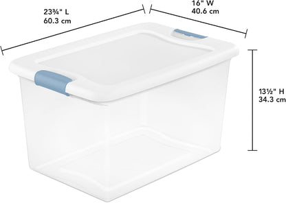 Sterilite Latching Box with Lids for Home and Office, 64 Quart, 4-Pack