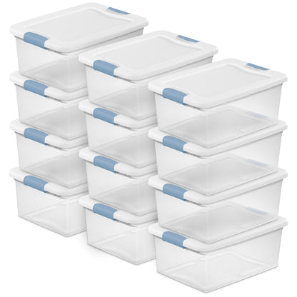 Sterilite Latching Box with Lids for Home and Office, 64 Quart, 4-Pack