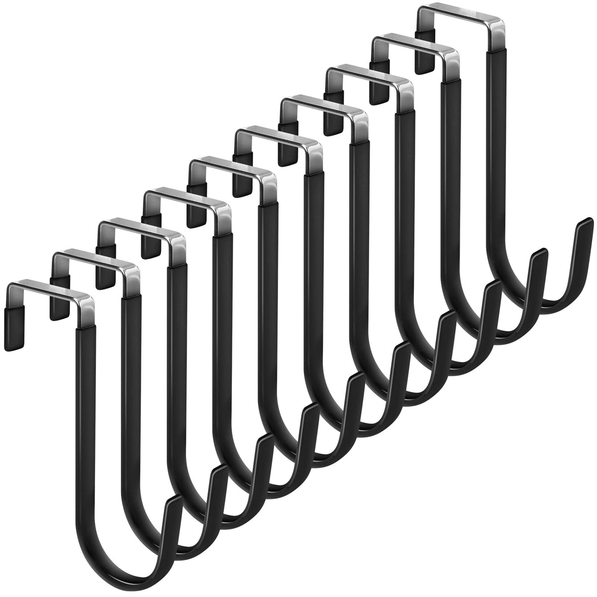 FYY Over the Door Hooks, Double-Hanger 2 Pack, Fits Doors 1 3/8" White