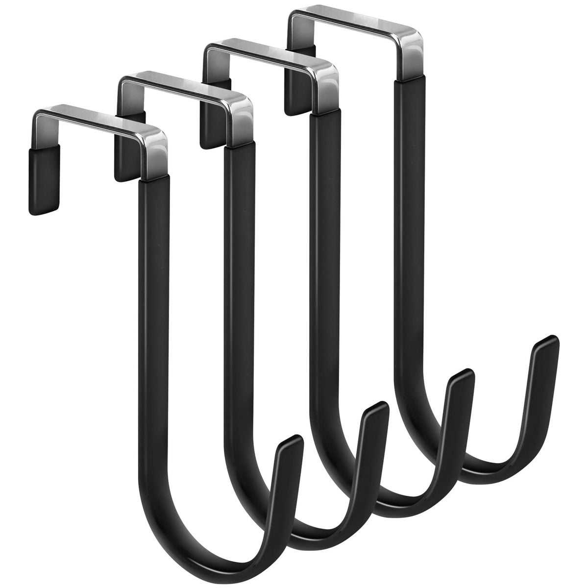 FYY Over the Door Hooks, Double-Hanger 2 Pack, Fits Doors 1 3/8" White