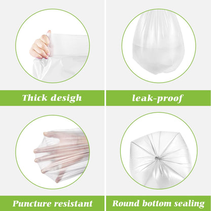 Teivio Small Clear Trash Bags 4 Gallon 330 Count Bathroom Garbage Bags