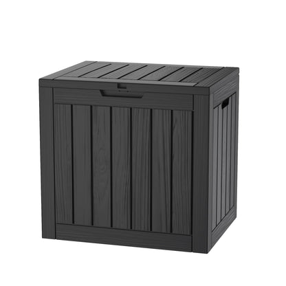 300 Gallon Resin Deck Box Waterproof Outdoor Storage Box for Patio Furniture Pool Accessories Indoor Storage for Cushion Garden Tools, Grey