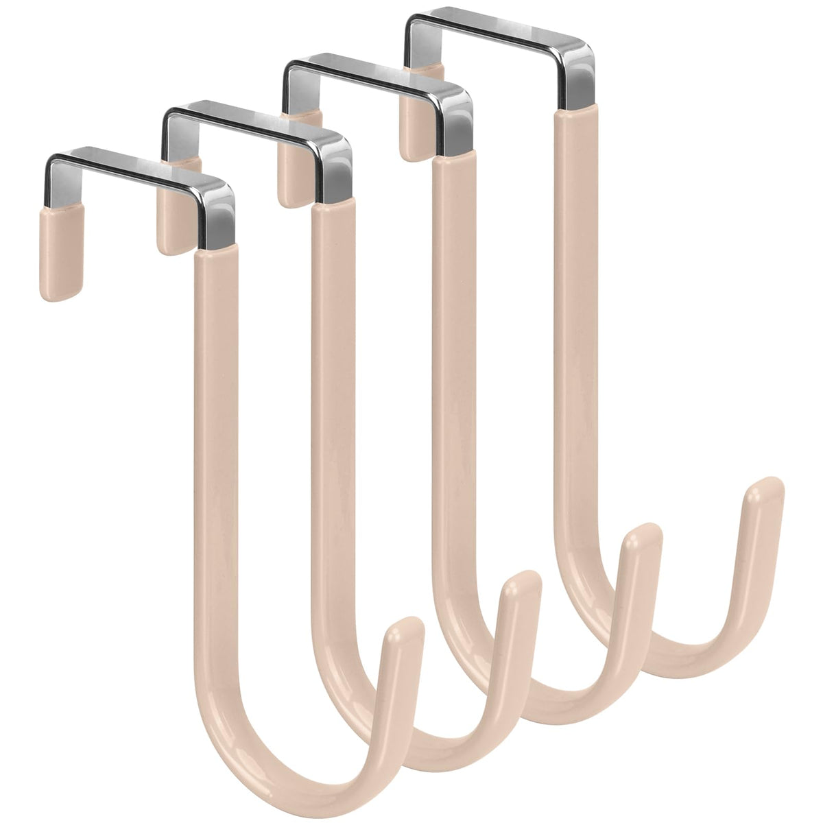 FYY Over the Door Hooks, Double-Hanger 2 Pack, Fits Doors 1 3/8" White
